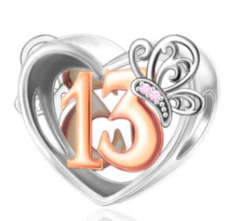Birthday Butterfly Number Bead Charm