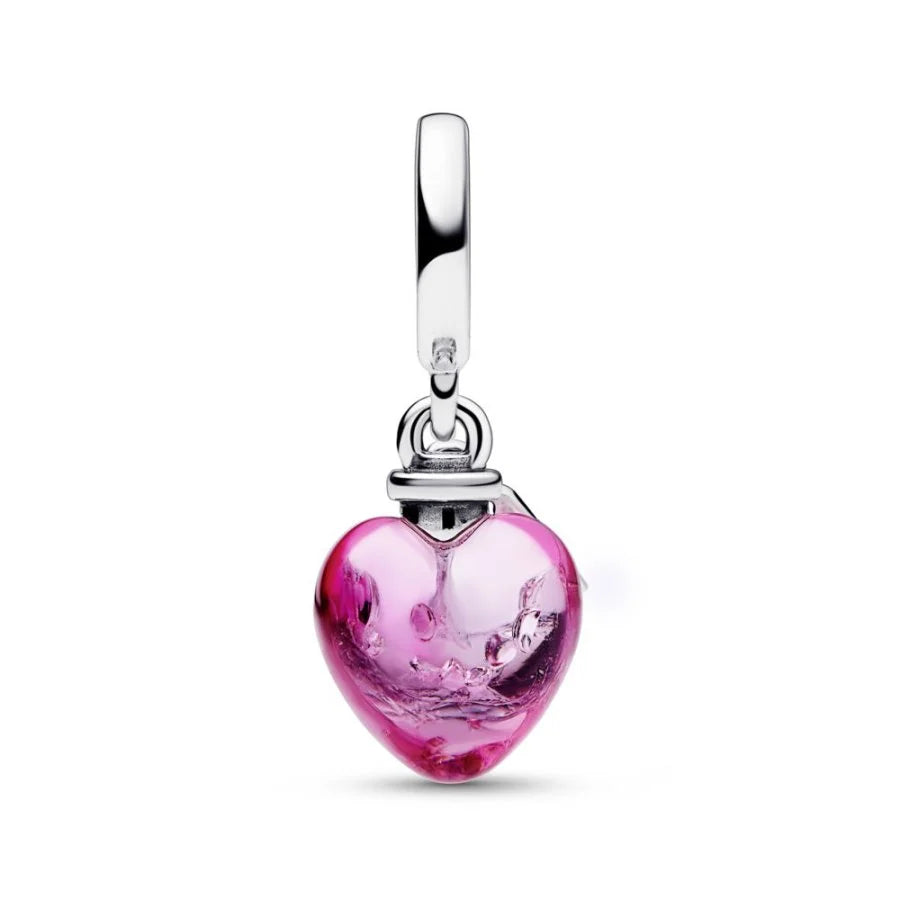 Love Potion Glass Heart Dangle Charm