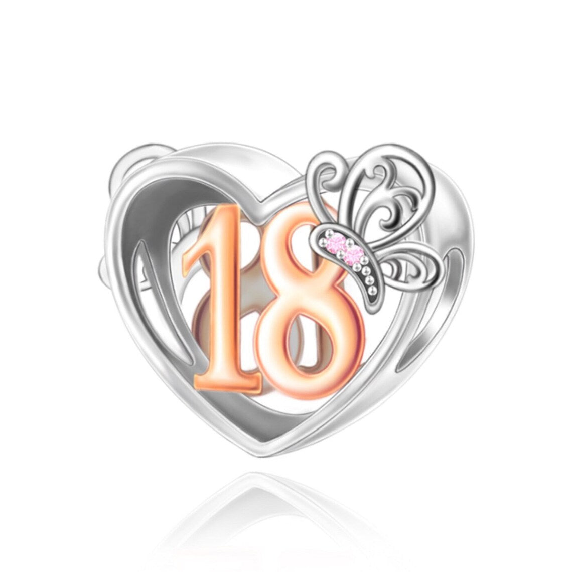Birthday Butterfly Number Bead Charm