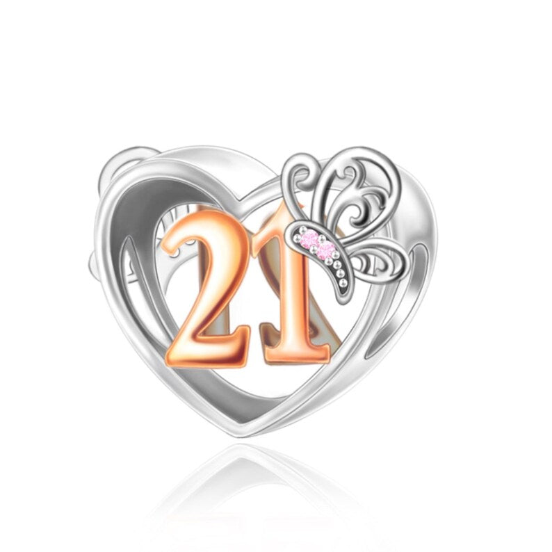 Birthday Butterfly Number Bead Charm