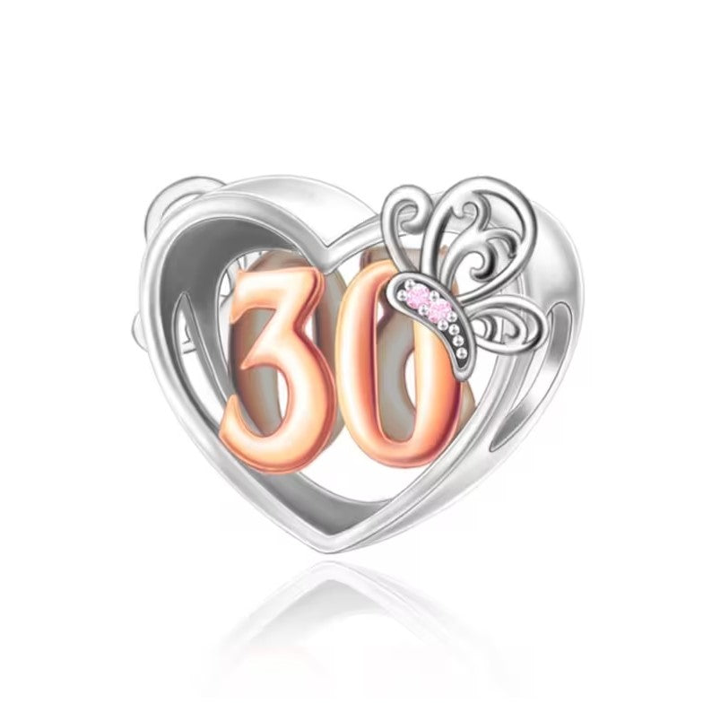 Birthday Butterfly Number Bead Charm