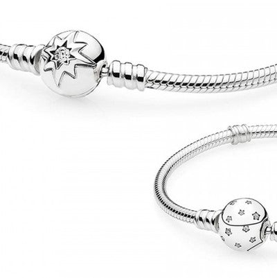 Starry Sky Clasp With Zirconia Snake Chain Bracelet