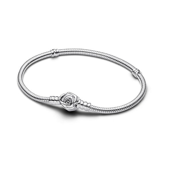 Rose in Bloom Clasp Snake Chain Bracelet