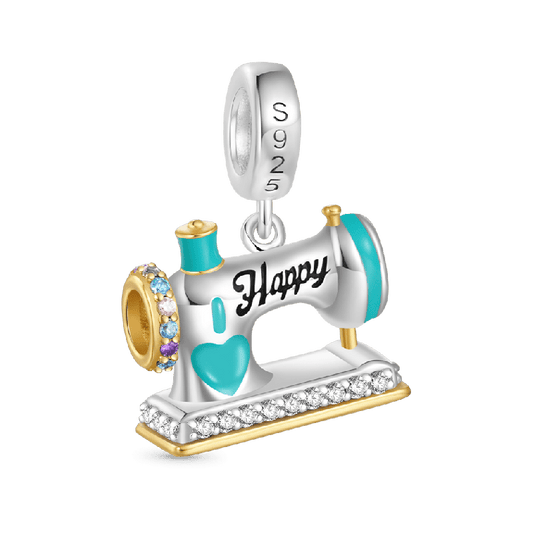 Happy Sewing Machine Dangle Charm