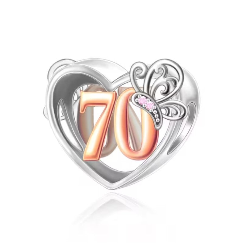 Birthday Butterfly Number Bead Charm