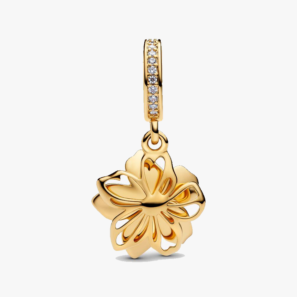 Cherry Blossom Dangle Charm - Gold