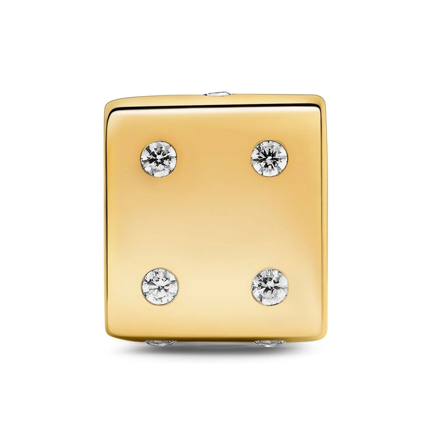 Sparkling Dice Charm - Gold
