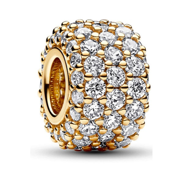 Sparkling Triple Row Charm - Gold