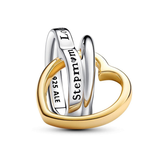 Two-tone Stepmom Entwined Hearts Charm