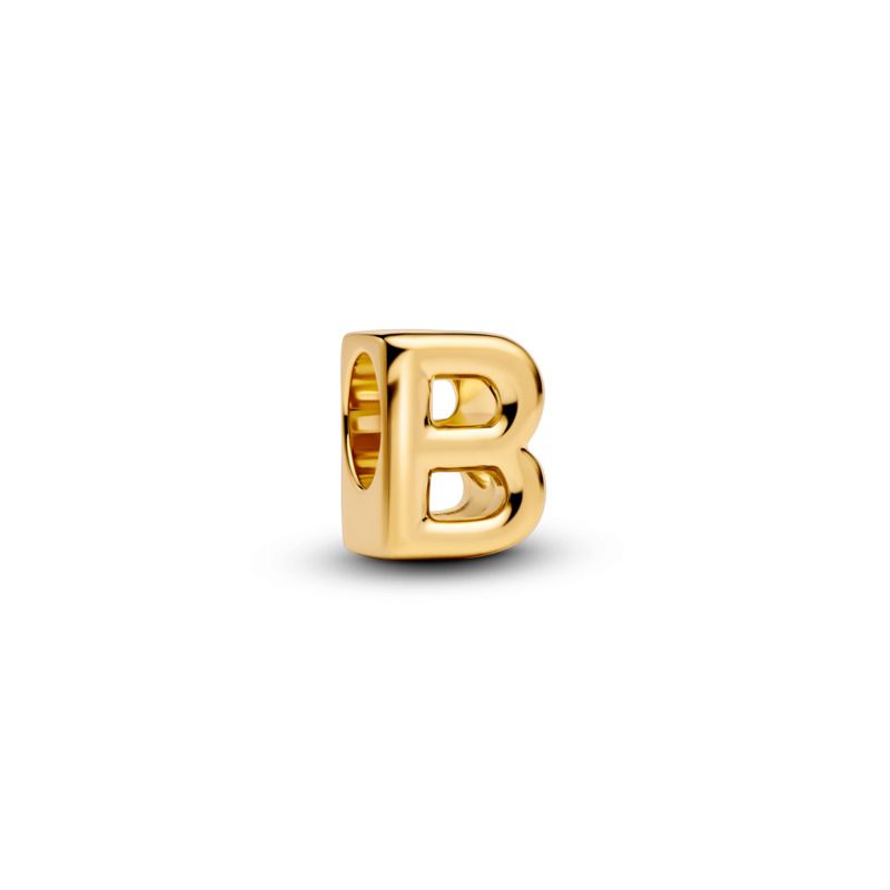 Open Letter Alphabet Charm - Gold