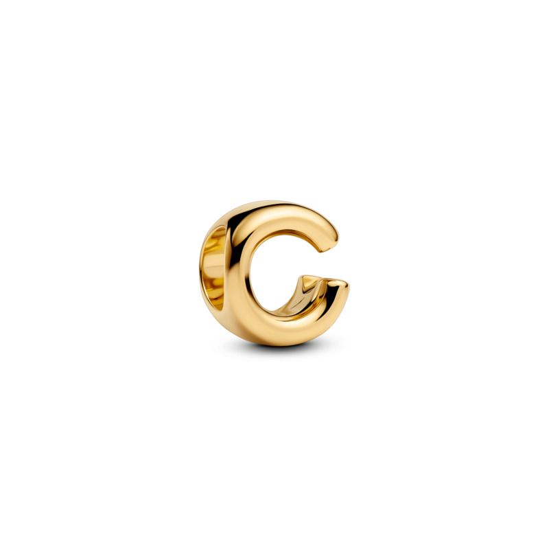 Open Letter Alphabet Charm - Gold