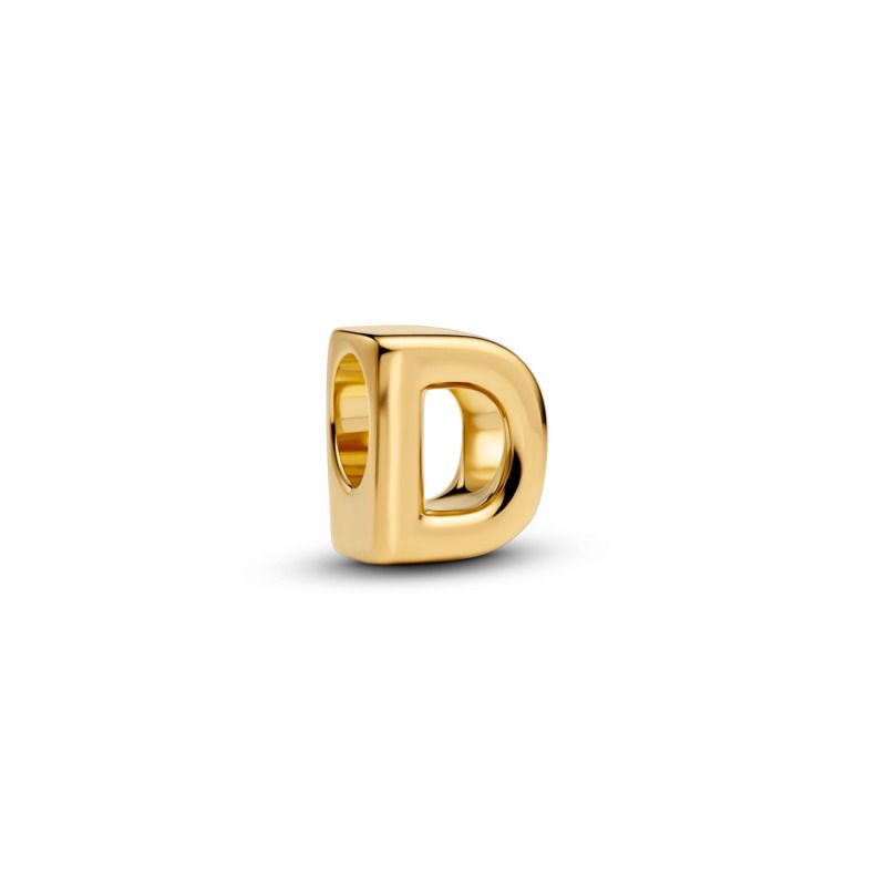 Open Letter Alphabet Charm - Gold