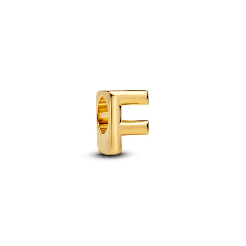 Open Letter Alphabet Charm - Gold