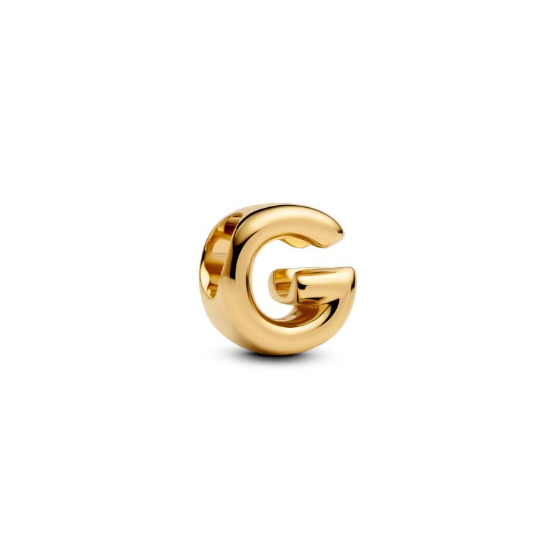 Open Letter Alphabet Charm - Gold