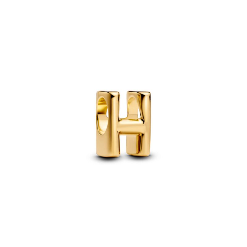 Open Letter Alphabet Charm - Gold