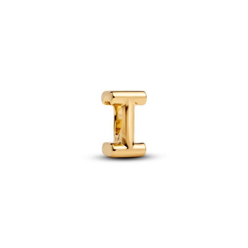 Open Letter Alphabet Charm - Gold