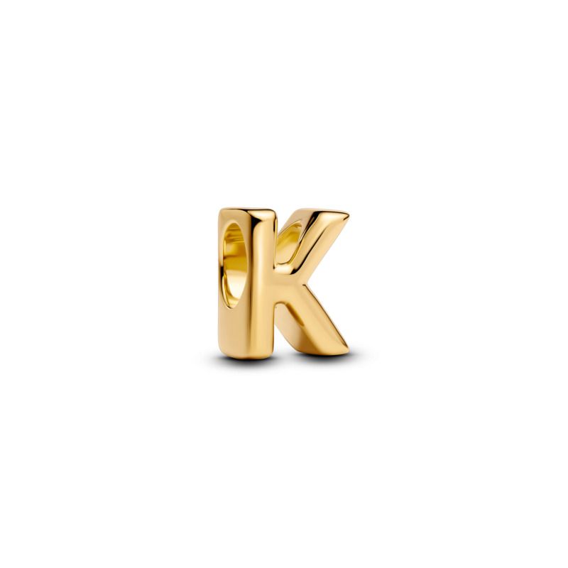 Open Letter Alphabet Charm - Gold
