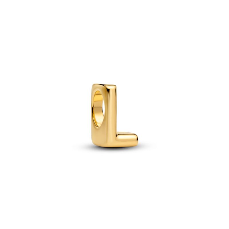 Open Letter Alphabet Charm - Gold