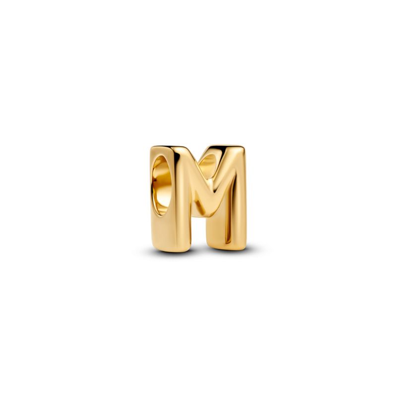 Open Letter Alphabet Charm - Gold