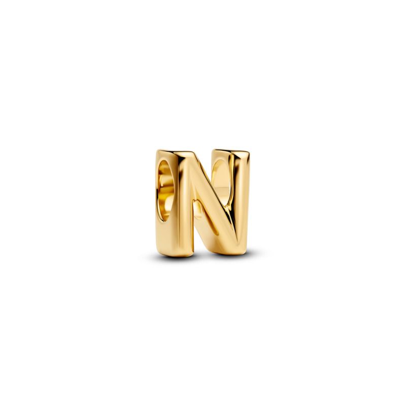 Open Letter Alphabet Charm - Gold