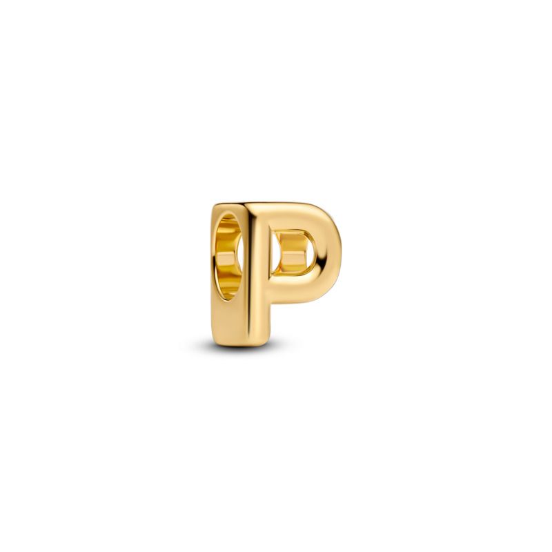 Open Letter Alphabet Charm - Gold