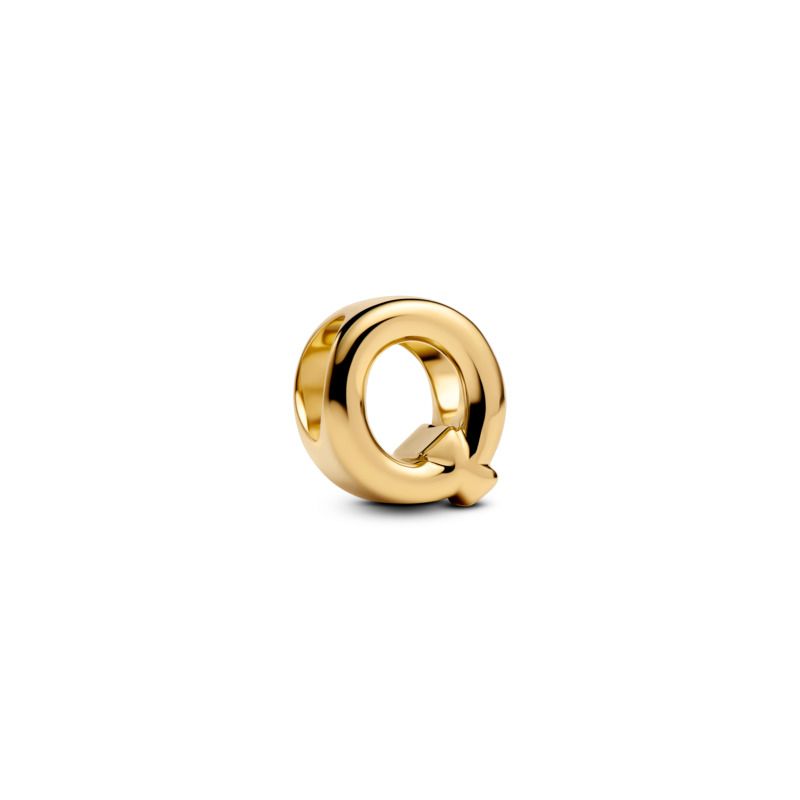 Open Letter Alphabet Charm - Gold