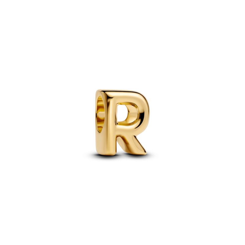 Open Letter Alphabet Charm - Gold