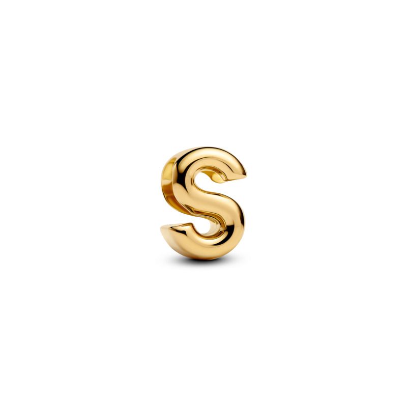 Open Letter Alphabet Charm - Gold