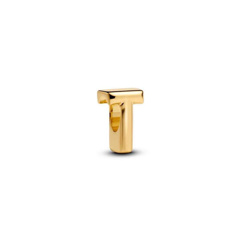 Open Letter Alphabet Charm - Gold