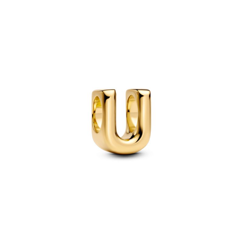 Open Letter Alphabet Charm - Gold