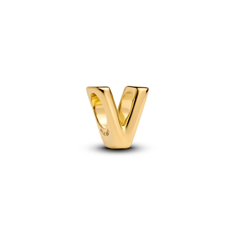 Open Letter Alphabet Charm - Gold