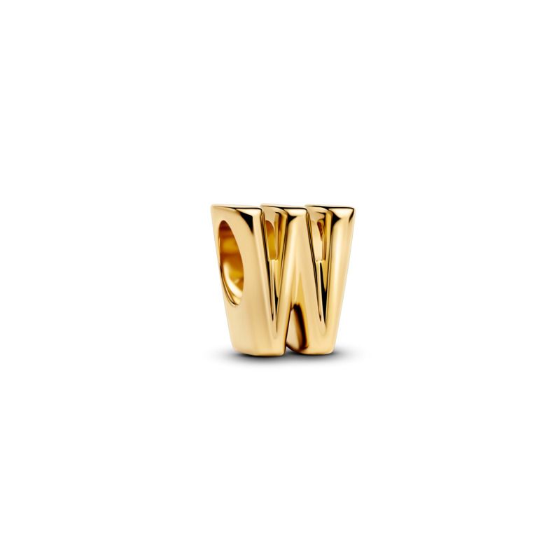 Open Letter Alphabet Charm - Gold