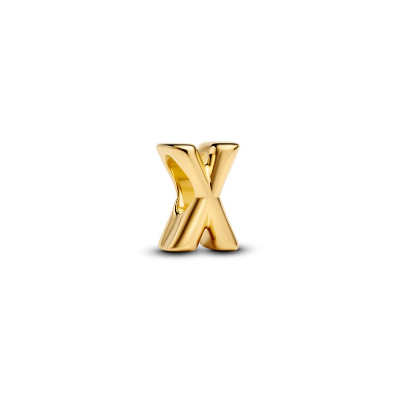Open Letter Alphabet Charm - Gold