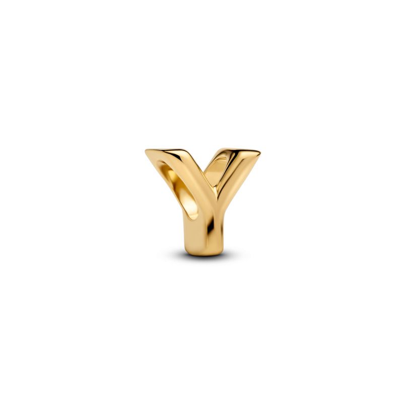 Open Letter Alphabet Charm - Gold