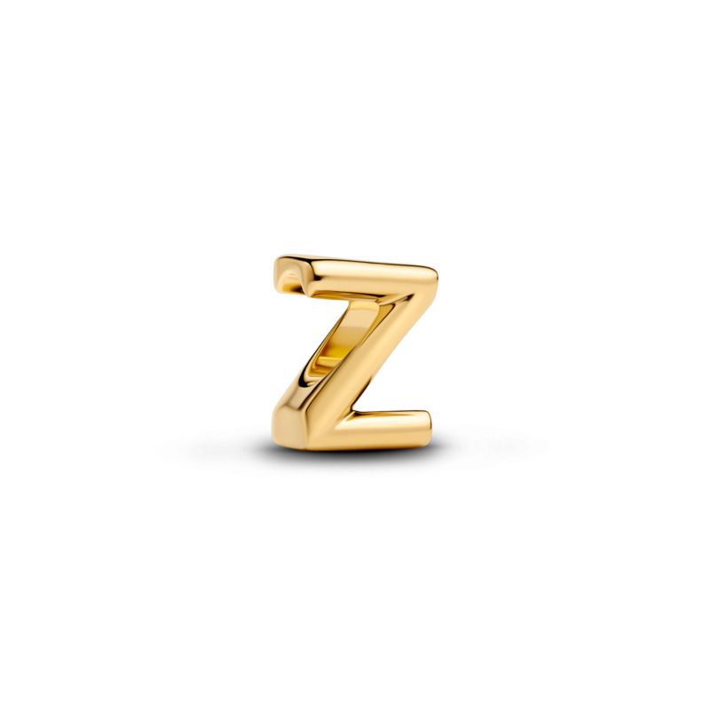 Open Letter Alphabet Charm - Gold