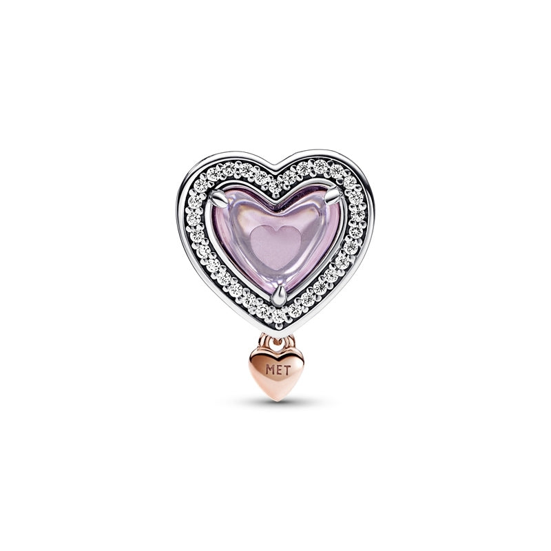 Two-Tone Openwork Mom & Heart Charm