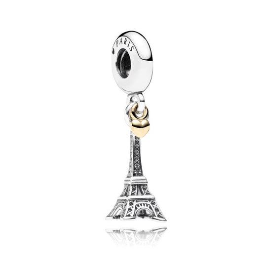 Eiffel Tower & Heart Dangle Charm