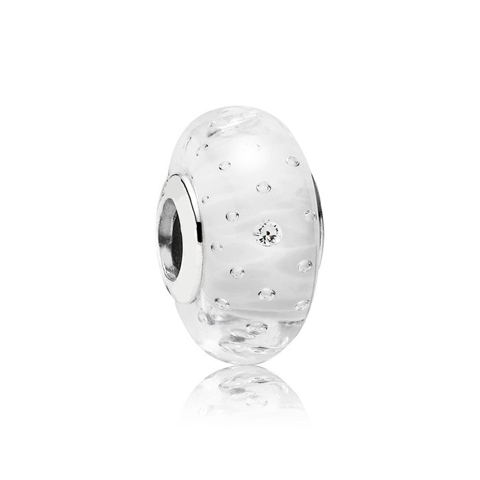 Clear Effervescence Murano Glass Charm