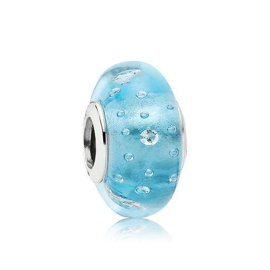 Blue Effervescence Murano Glass Charm