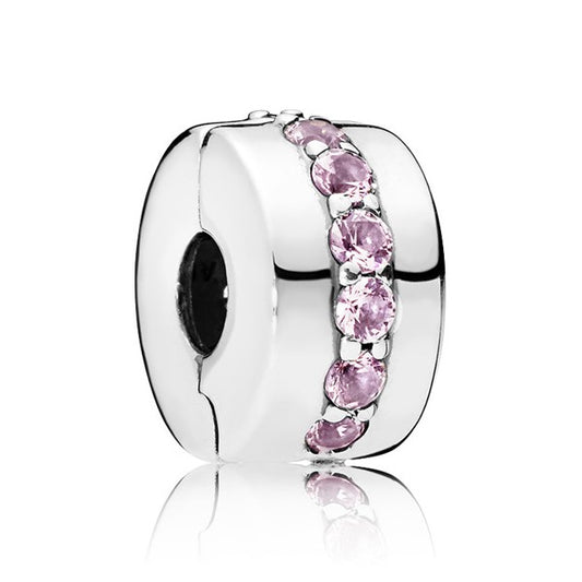 Shining Line Clip Charm - Pink