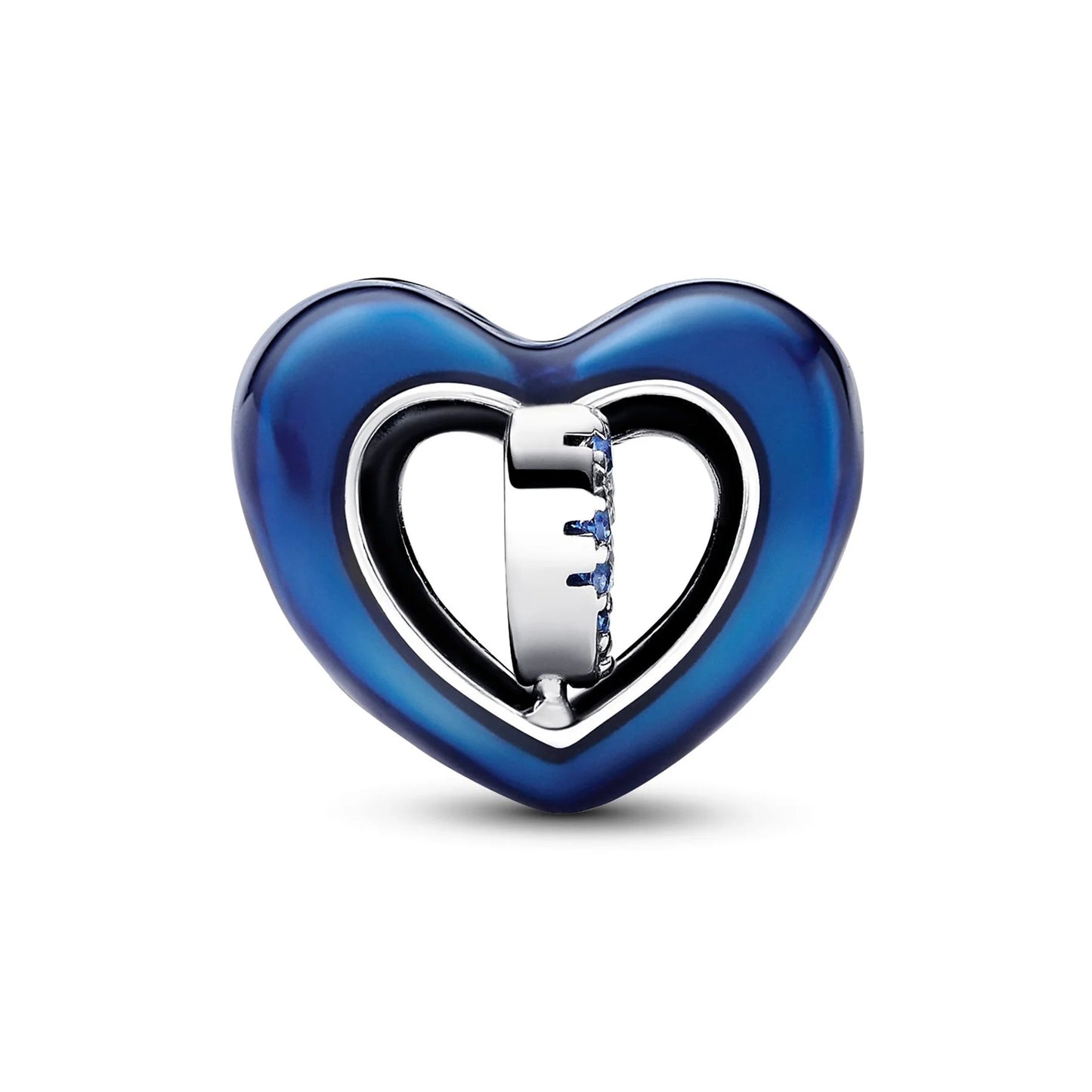 Blue Spinnable Heart Charm