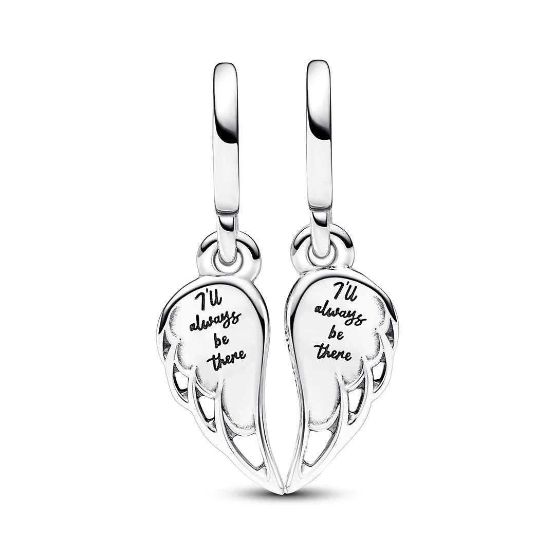 Sparkling Angel Wings Split Dangle Charm