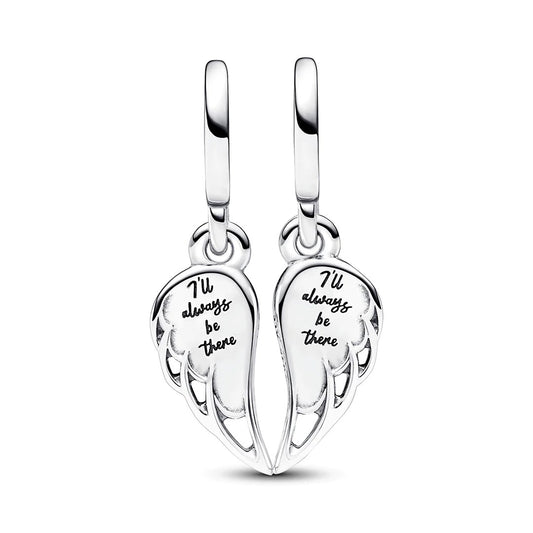 Sparkling Angel Wings Split Dangle Charm