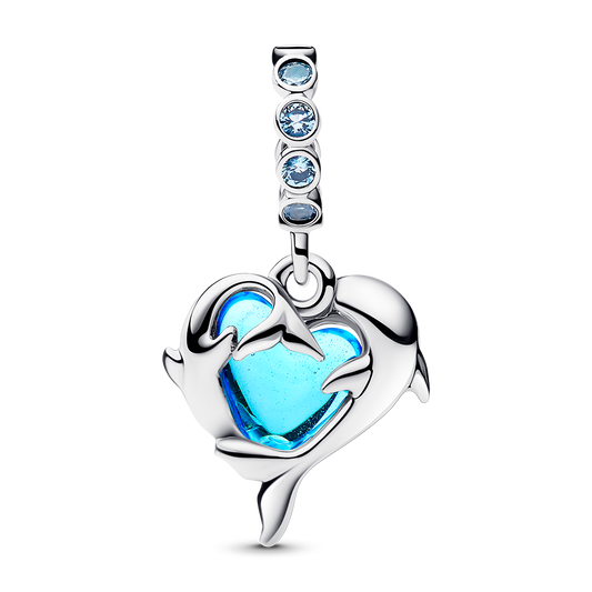 Dolphins with Heart Bead