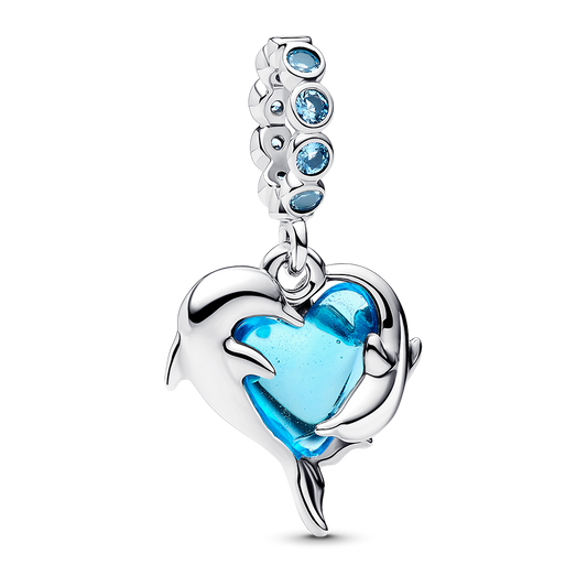 Dolphins with Heart Bead