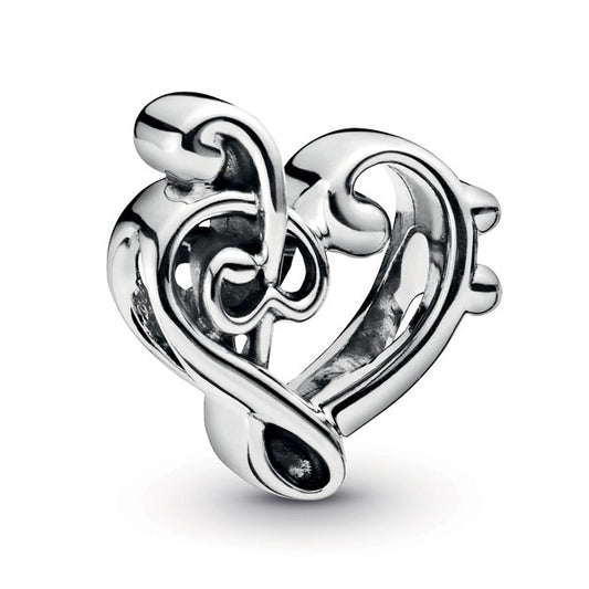 Heart Treble Clef Charm
