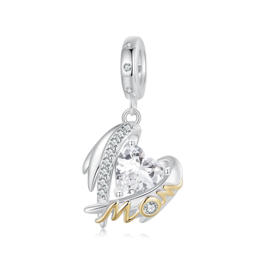 Mom's Love Wings Dangle Charm