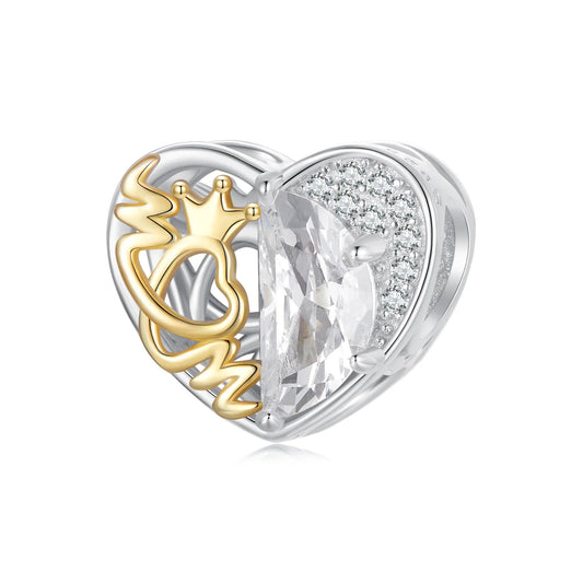 Regal Heart with Mom Crown Charm