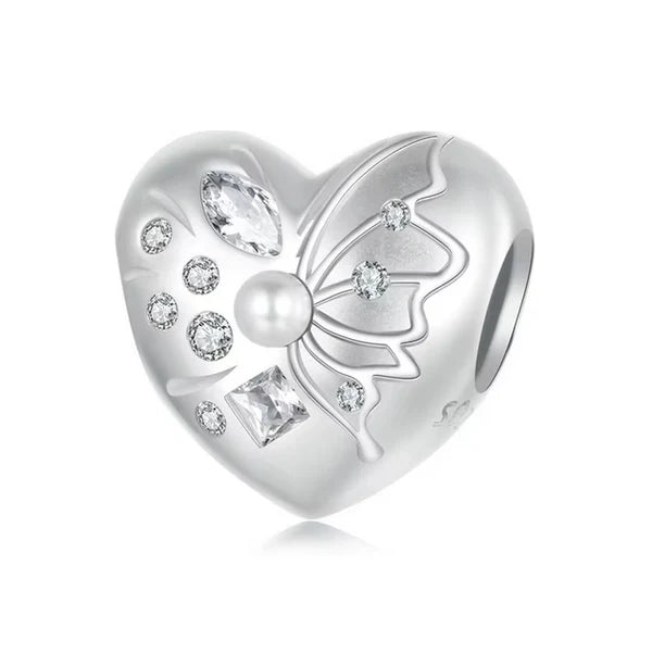 Dreamy Butterfly Heart Charm