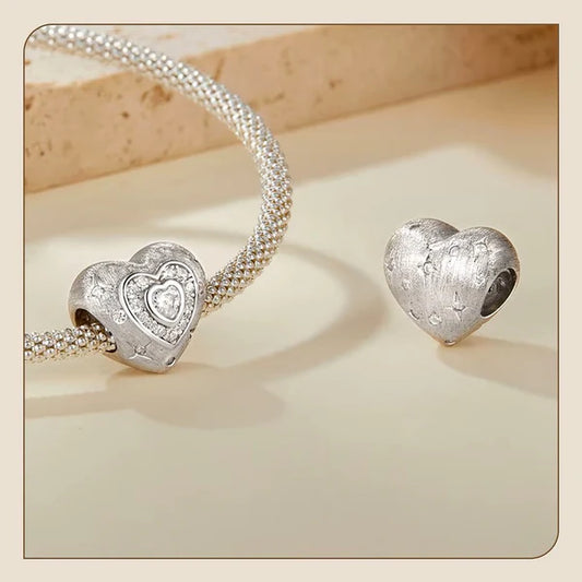 Satin Sparkling Heart Charm